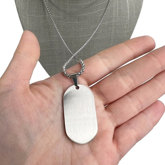 New FaithHeart Gemini Zodiac Dog Tag Rolo Chain Necklace - Picture 4 of 8